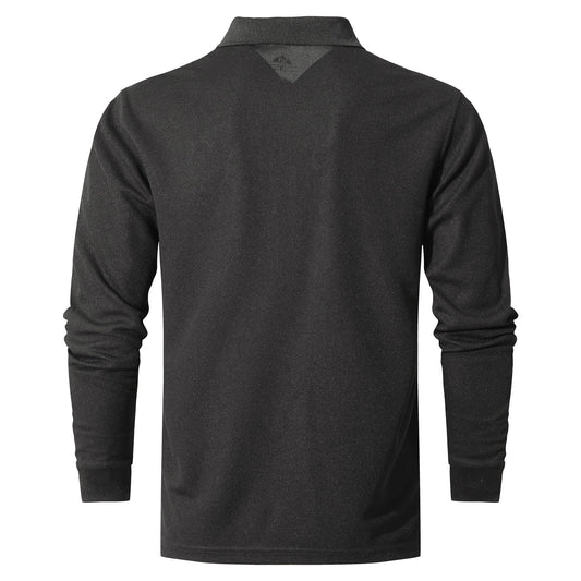 Men's Black Long Sleeve Polo