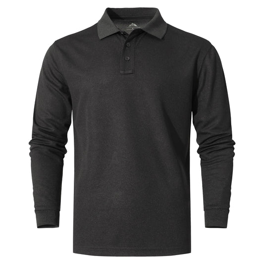 Men's Black Long Sleeve Polo