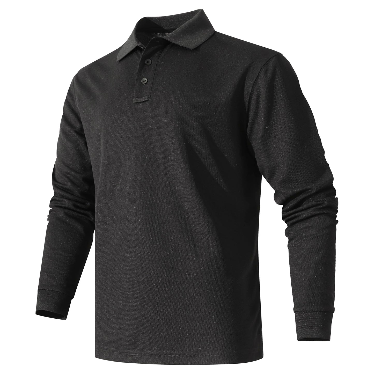Men's Black Long Sleeve Polo