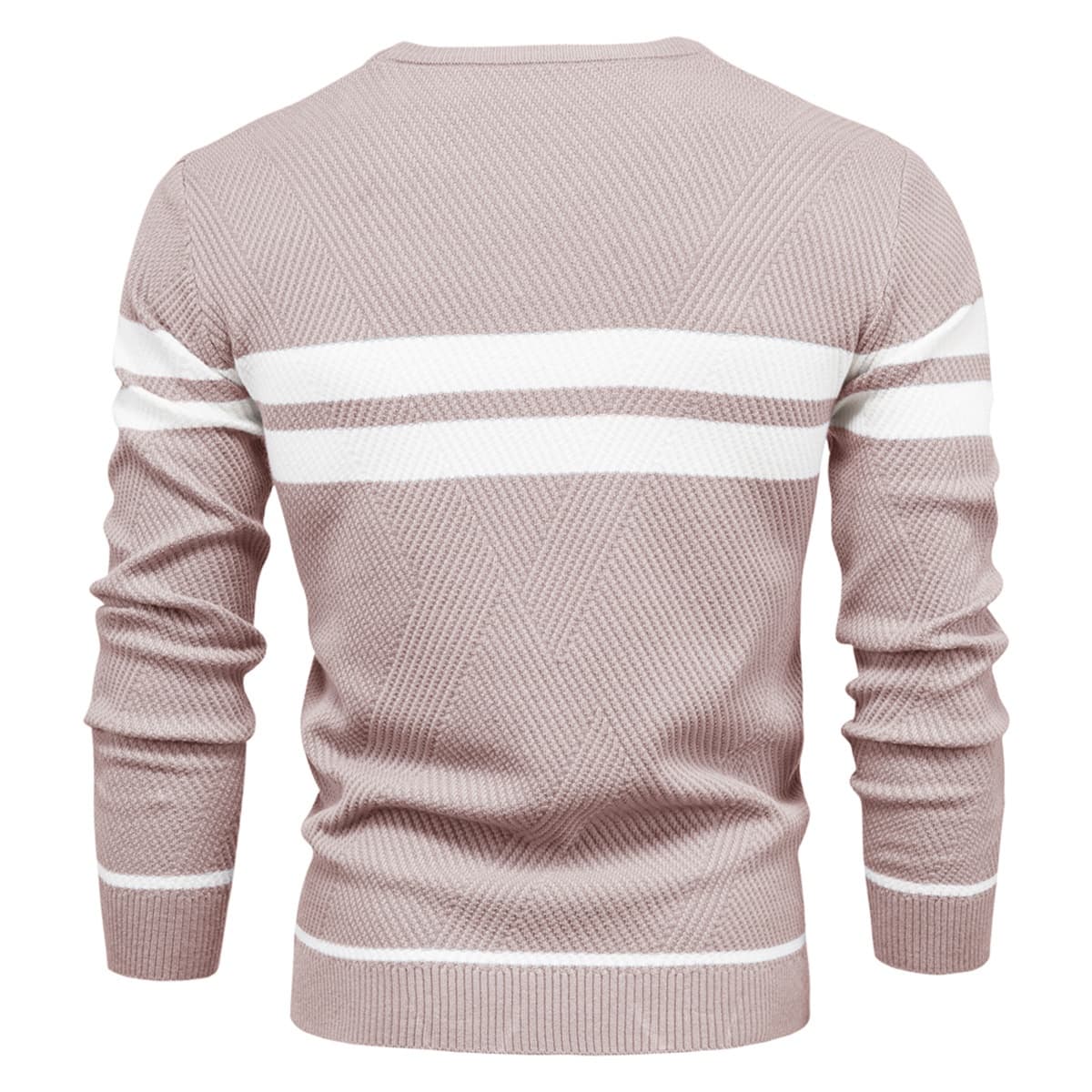 Men's Crew Neck Pullover Striped Sweater