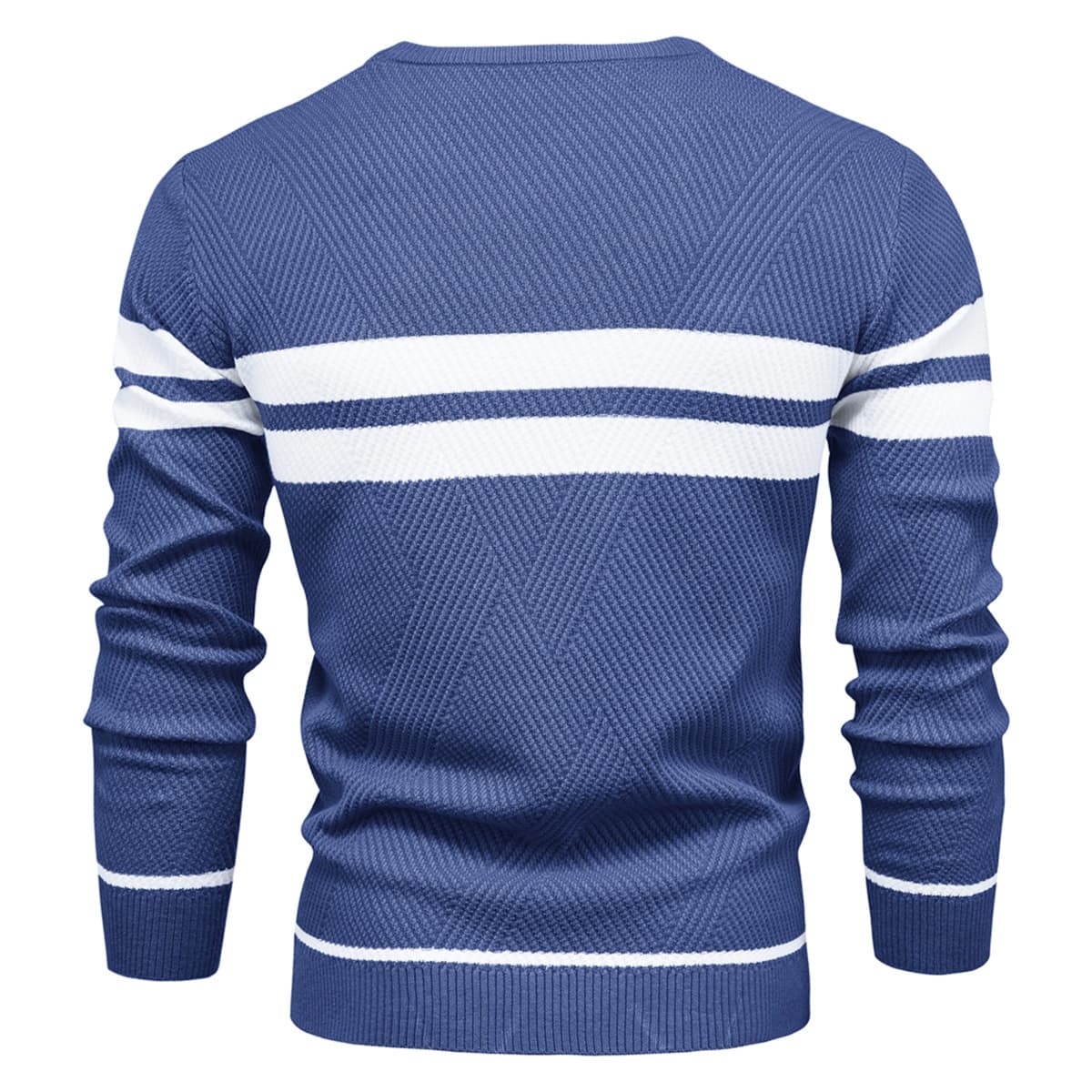Men's Crew Neck Pullover Striped Sweater