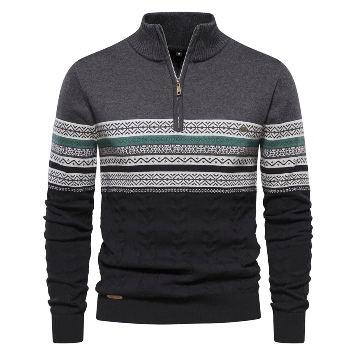 Men's Half-Zip Stand Collar Polo Sweater