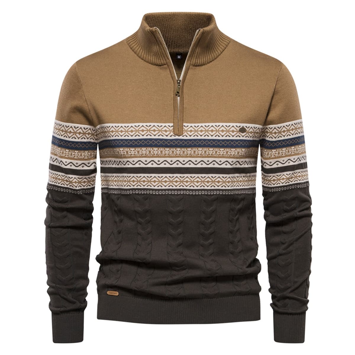 Men's Half-Zip Stand Collar Polo Sweater